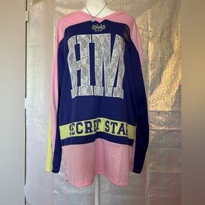 NWT Disney Hannah Montana Five & Below Lace Logo Colorblock Pullover Size M
